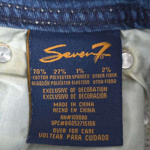 Seven7 Shorts Womens 6 (30x4.5) Denim Jean Mid Rise Rolled Cuff Stretch - Picture 8 of 8